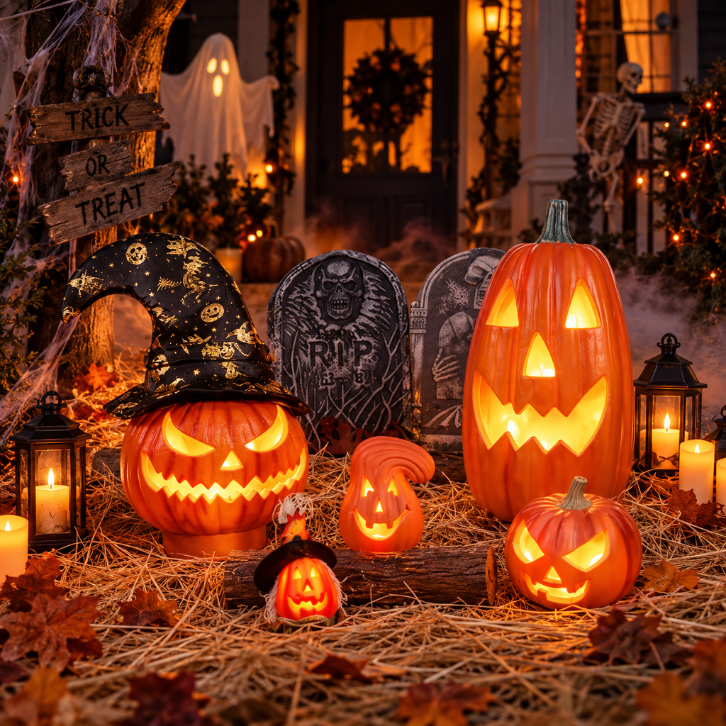 Light-Up Halloween Pumpkin Lantern
