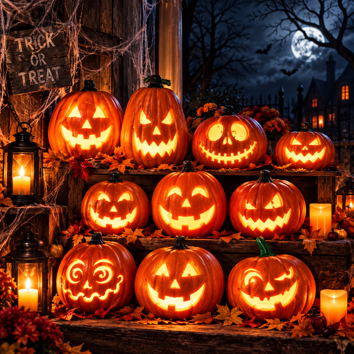 Halloween Decorative Light Up Pumpkin Props