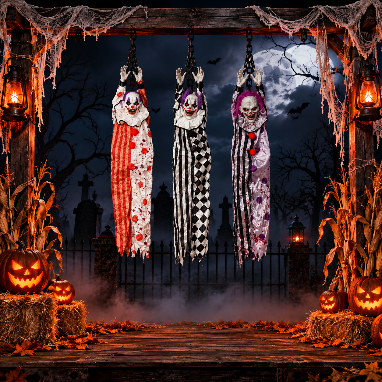 Halloween Animated Hanging Clown Prop