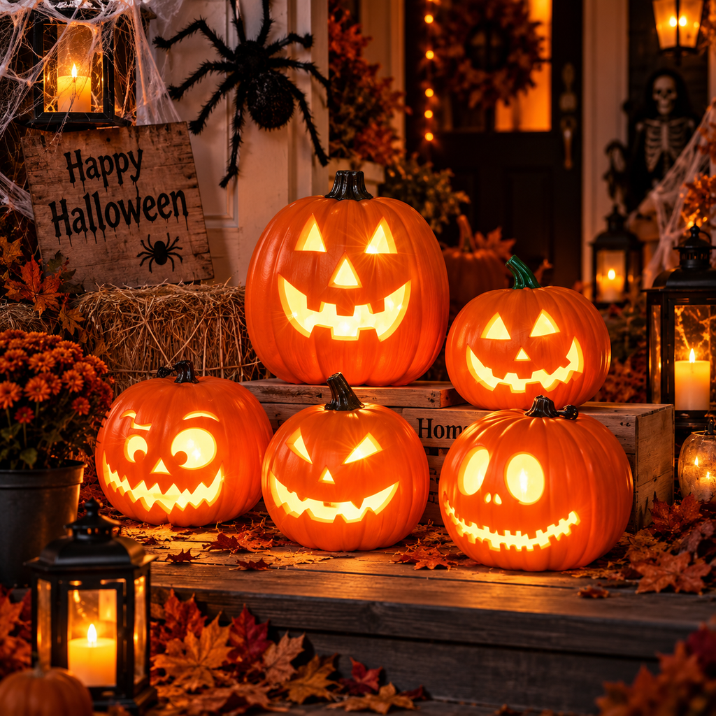 Light-Up Halloween Pumpkin Lantern