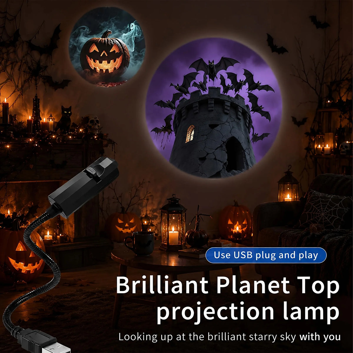 Halloween Flexible USB Projection Light