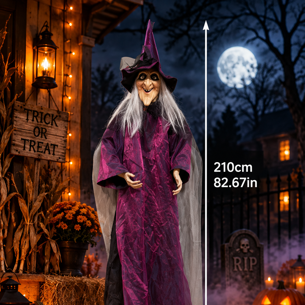 Halloween Witch Sound Activated Screaming Prop
