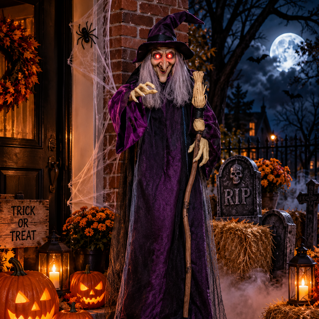 Halloween Witch Sound Activated Screaming Prop